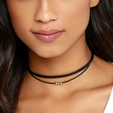 Minimalist Double-Layer Faux Leather Choker
