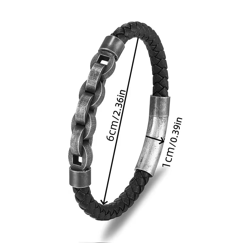 Men's Braided Faux Leather Bracelet