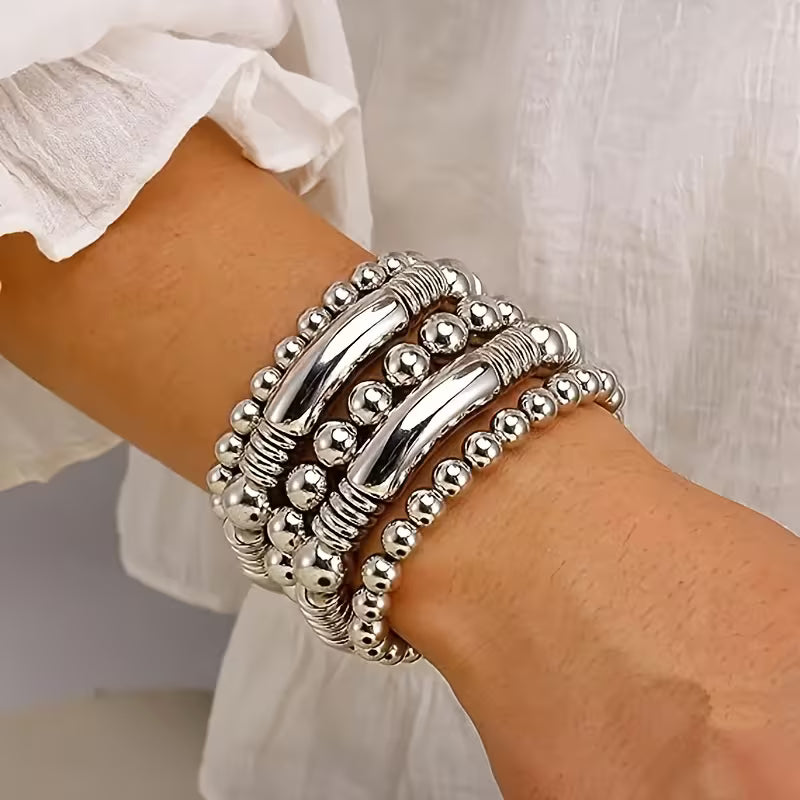 5-Piece Punk Chain Bracelet Set – Unisex Fashion Jewelry