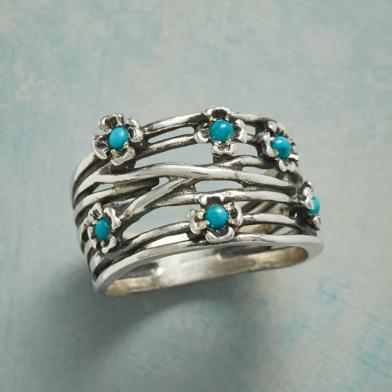 Elegant Synthetic Turquoise Statement Ring