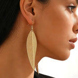 Minimalist Metallic Leaf Earrings