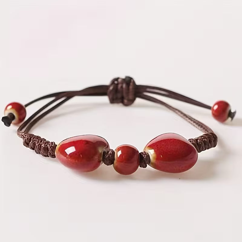 Handmade Boho Ceramic Heart Bracelet