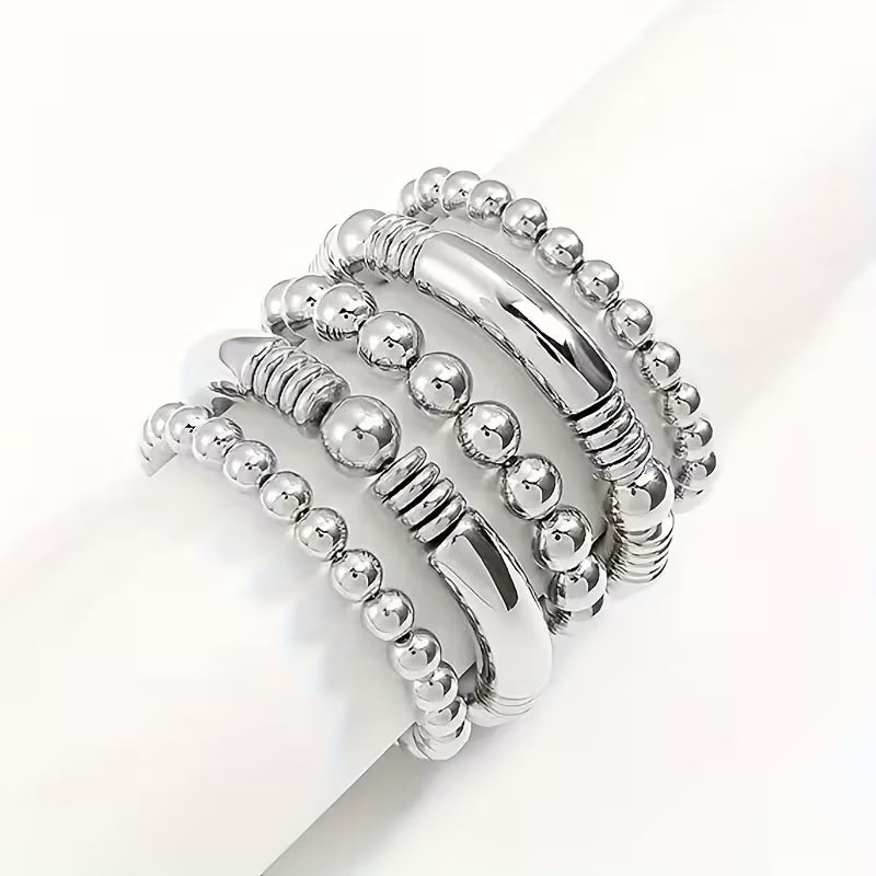 5-Piece Punk Chain Bracelet Set – Unisex Fashion Jewelry