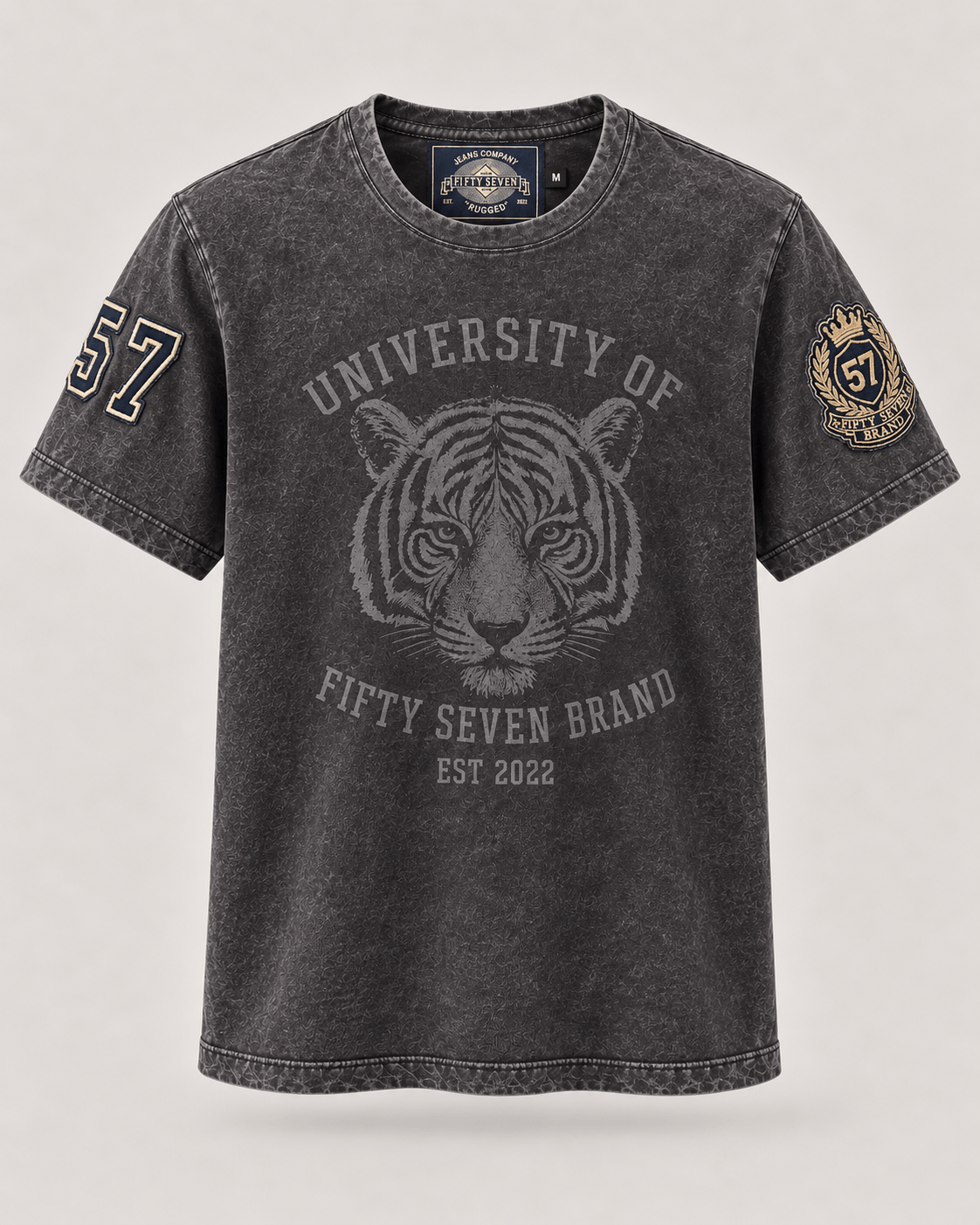 Men's 100% cotton True Denim Collegiate Tiger Tee