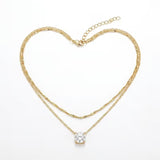 Vintage Geometric Double-Layer Chain Necklace