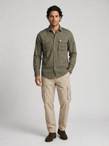 Men's Olive MilitaryCargo Shirt