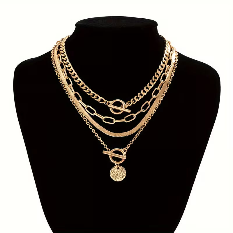 Vintage Snake Chain Layered Necklace Set