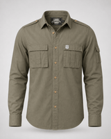 Men's Olive MilitaryCargo Shirt