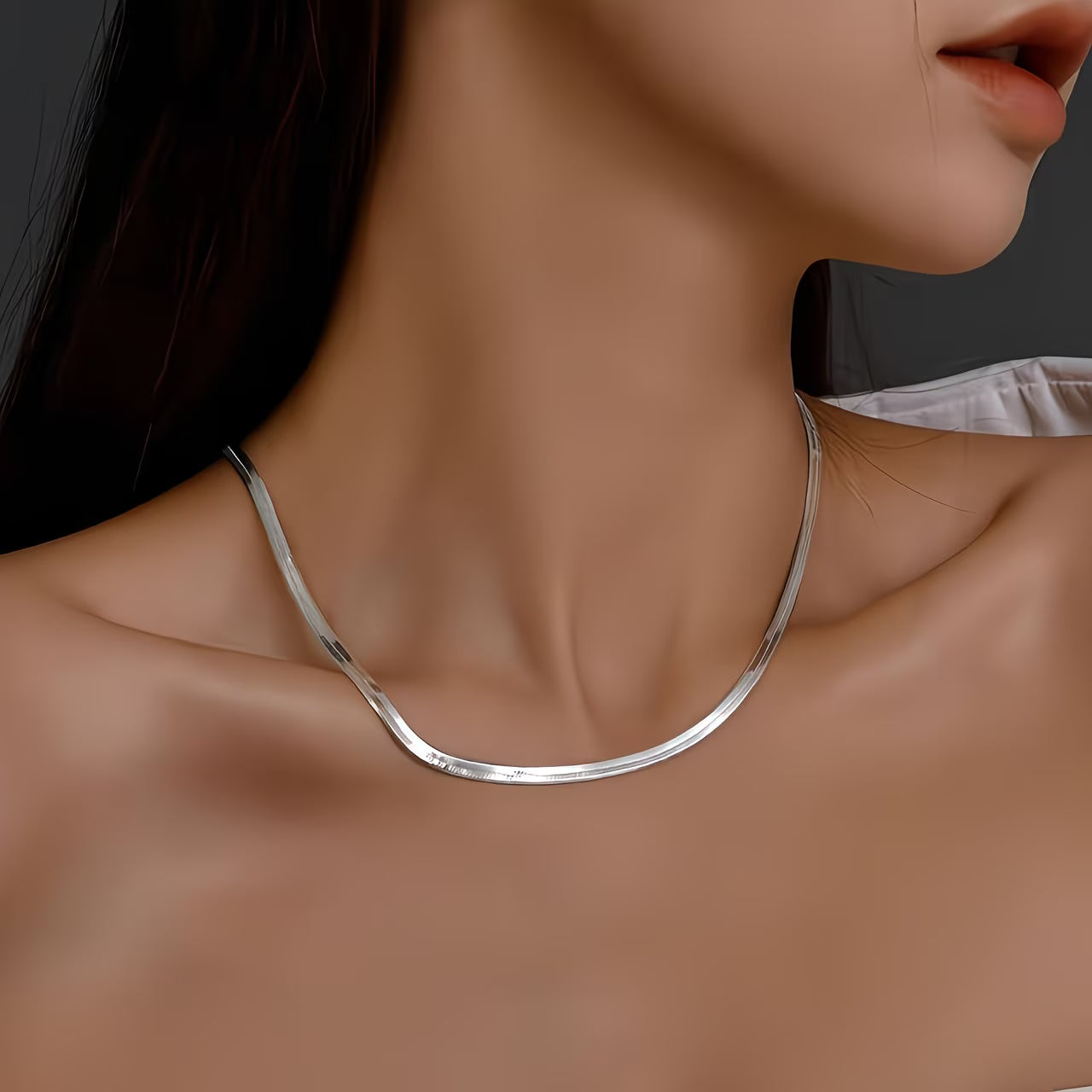 High-quality Stainless Steel Silver Blade Snake Bone Necklace