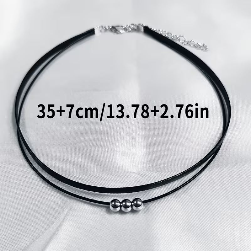 Minimalist Double-Layer Faux Leather Choker
