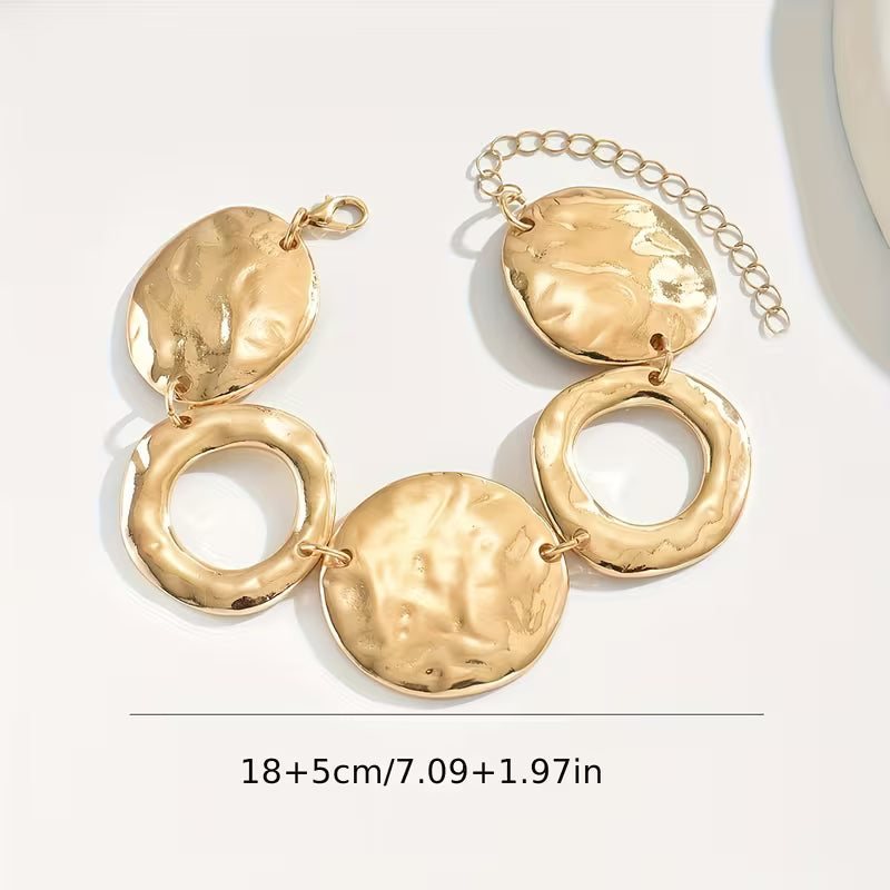 Geometric Hollow Circle Metal Bracelet