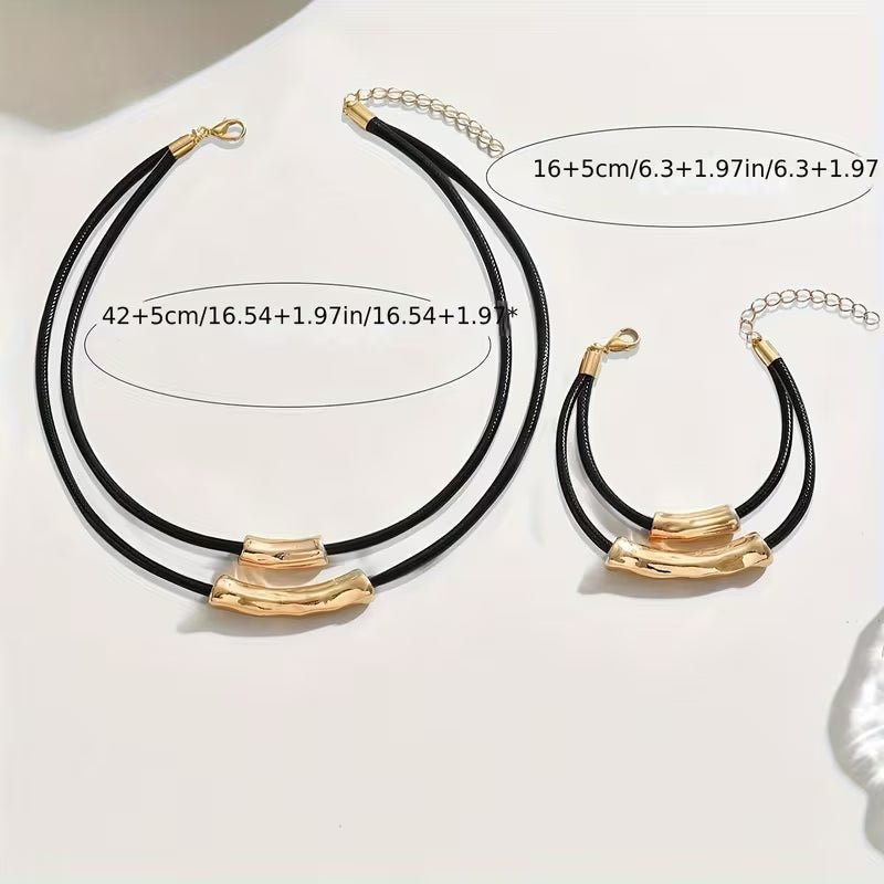 Boho Geometric Choker & Bracelet Set