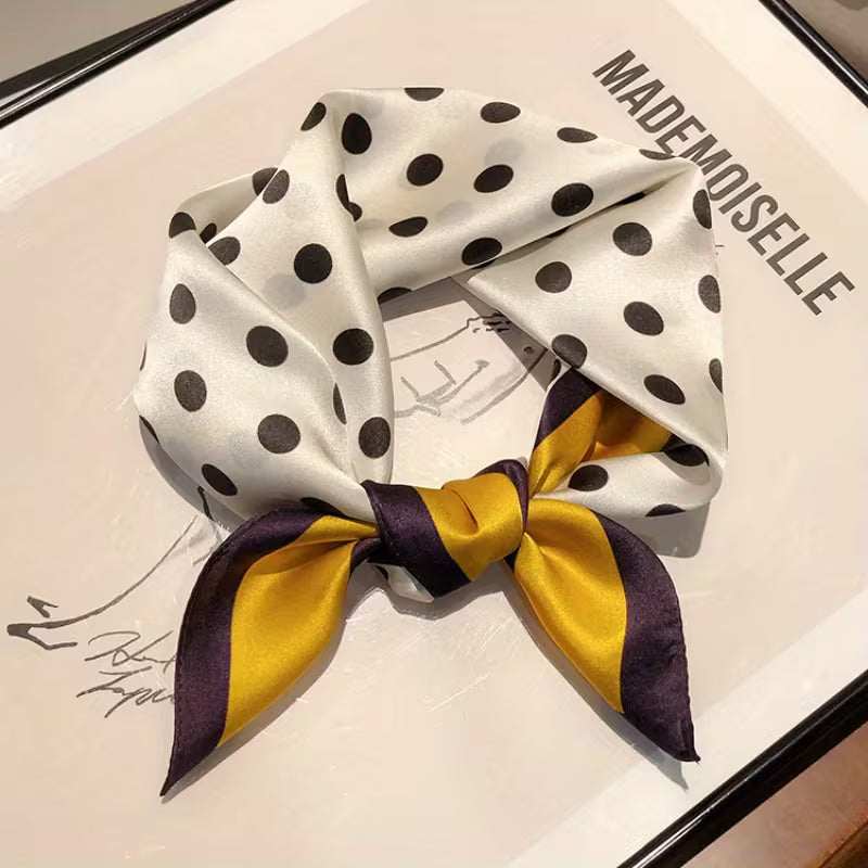 100% Silk Polka Dot Square Scarf