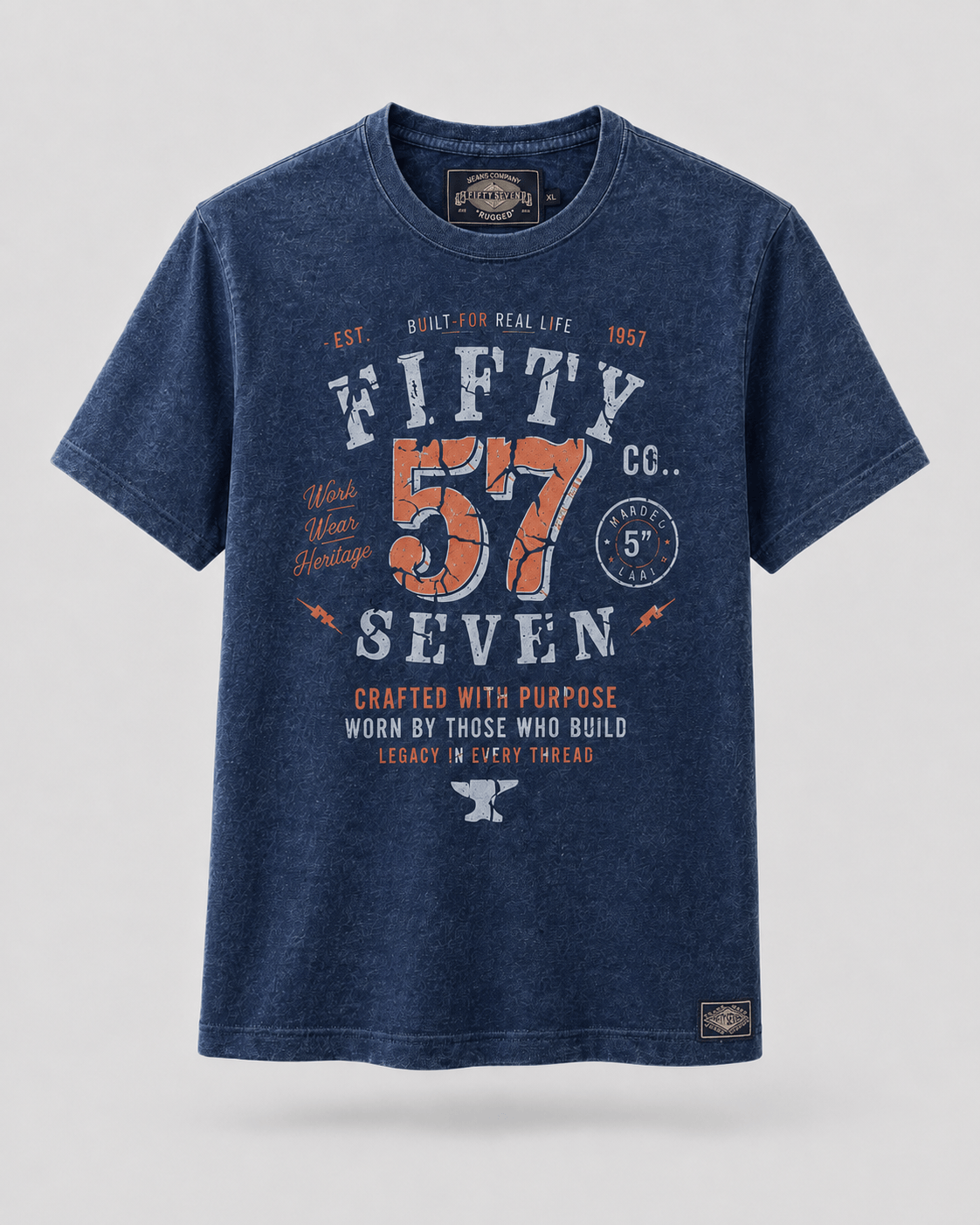 Men’s True Indigo 100% Cotton T-Shirt