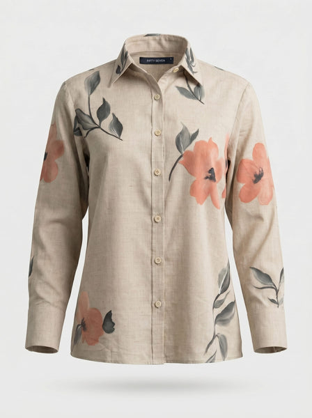 Hand-Painted Floral Shirt