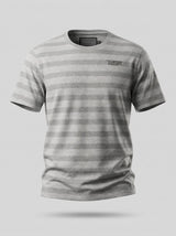Heather Grey Stripe College Tee