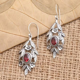 Retro Floral Leaf Zircon Earrings