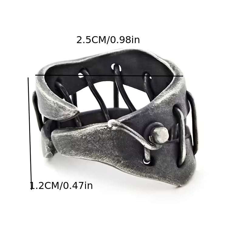 Dark Style Heavy Crafted Tie Ring