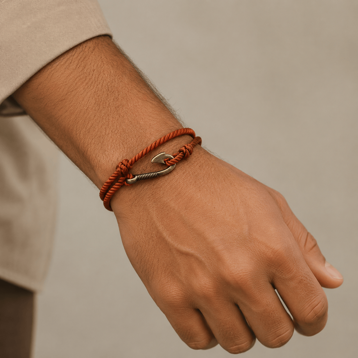 Men’s Vintage Fish Hook & Anchor Bracelet