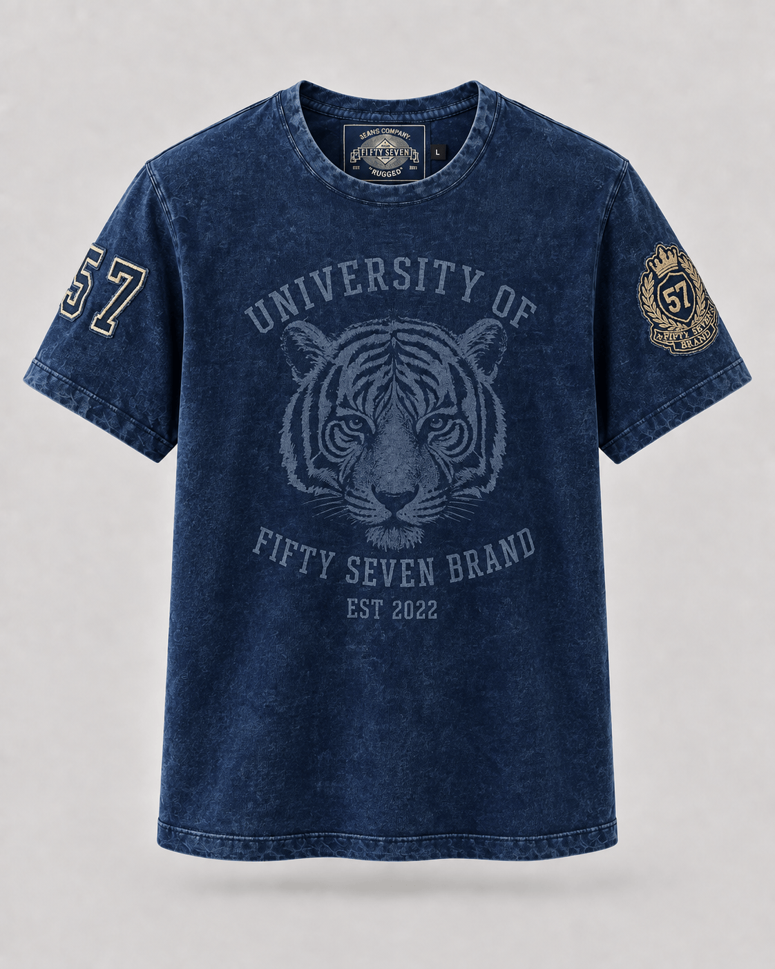 Men's 100% cotton True Denim Collegiate Tiger Tee