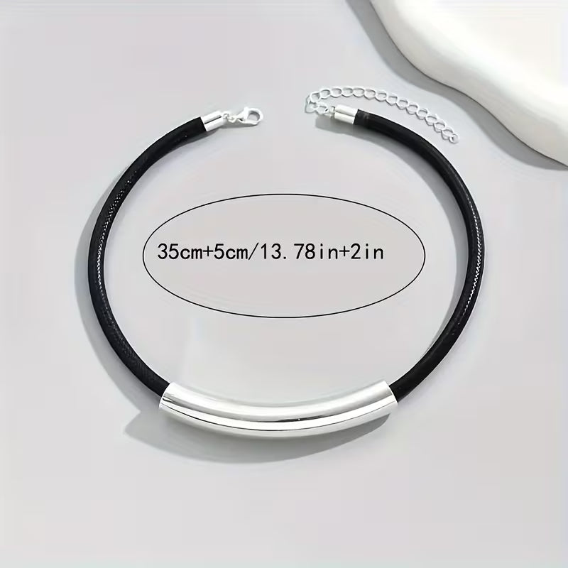 Vintage Black PU Leather Choker