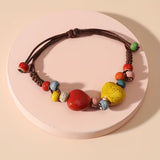 Colorful Ethnic Ceramic Bead Bracelet