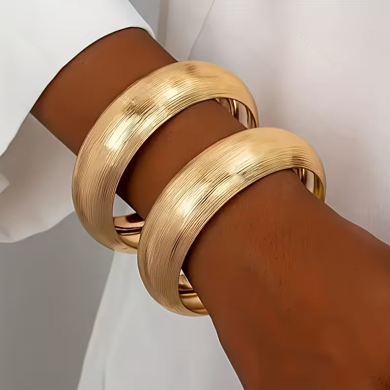 Vintage Brushed Matte Wide Cuff Bracelet