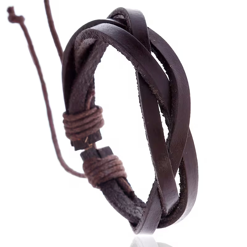 Vintage Cross-Woven Leather Bracelet