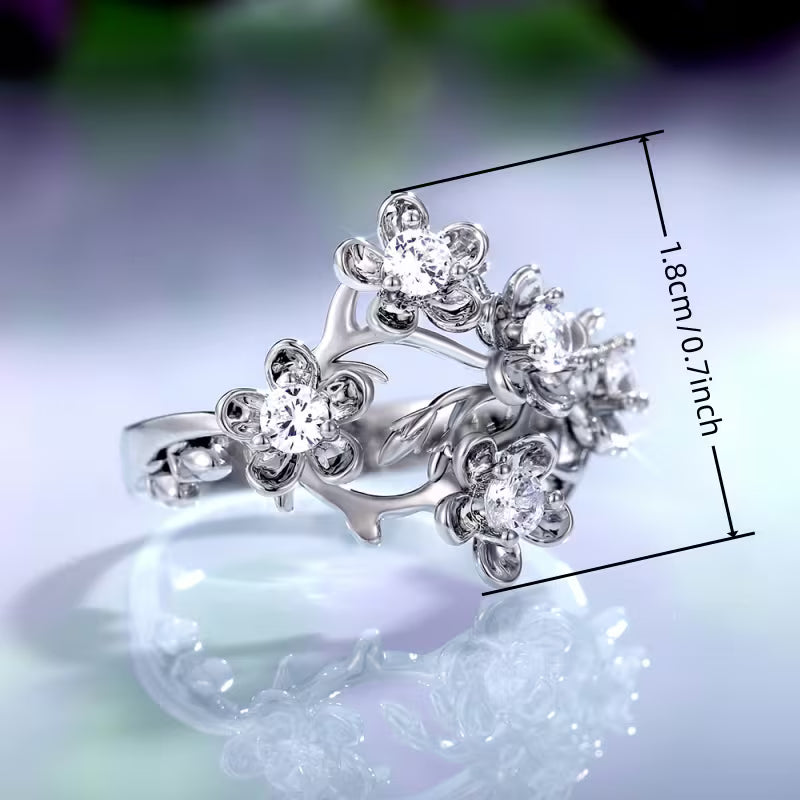 Floral Zirconia Ring