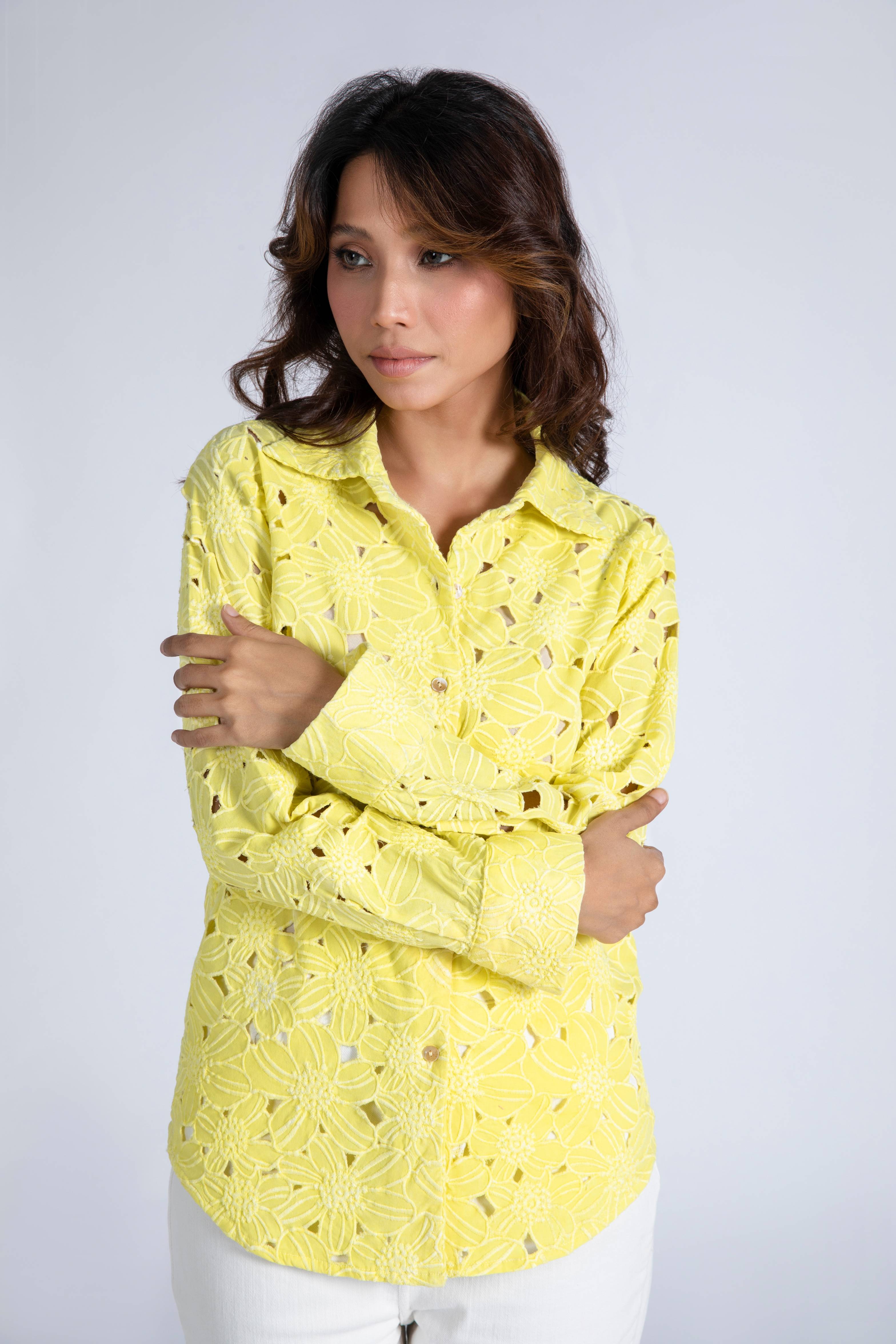 Hand Cut Embroidered Top