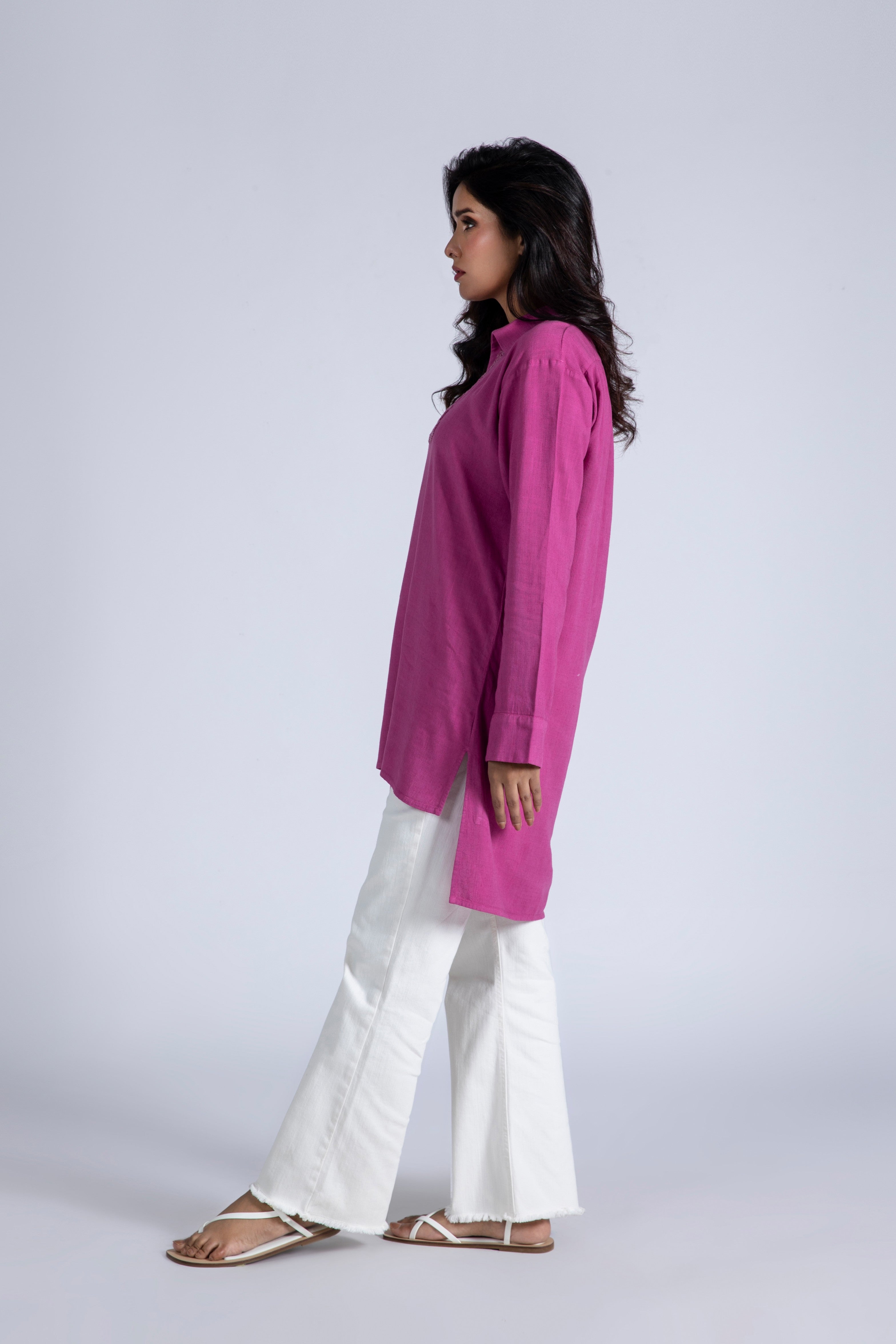 Embroidered Linen Top
