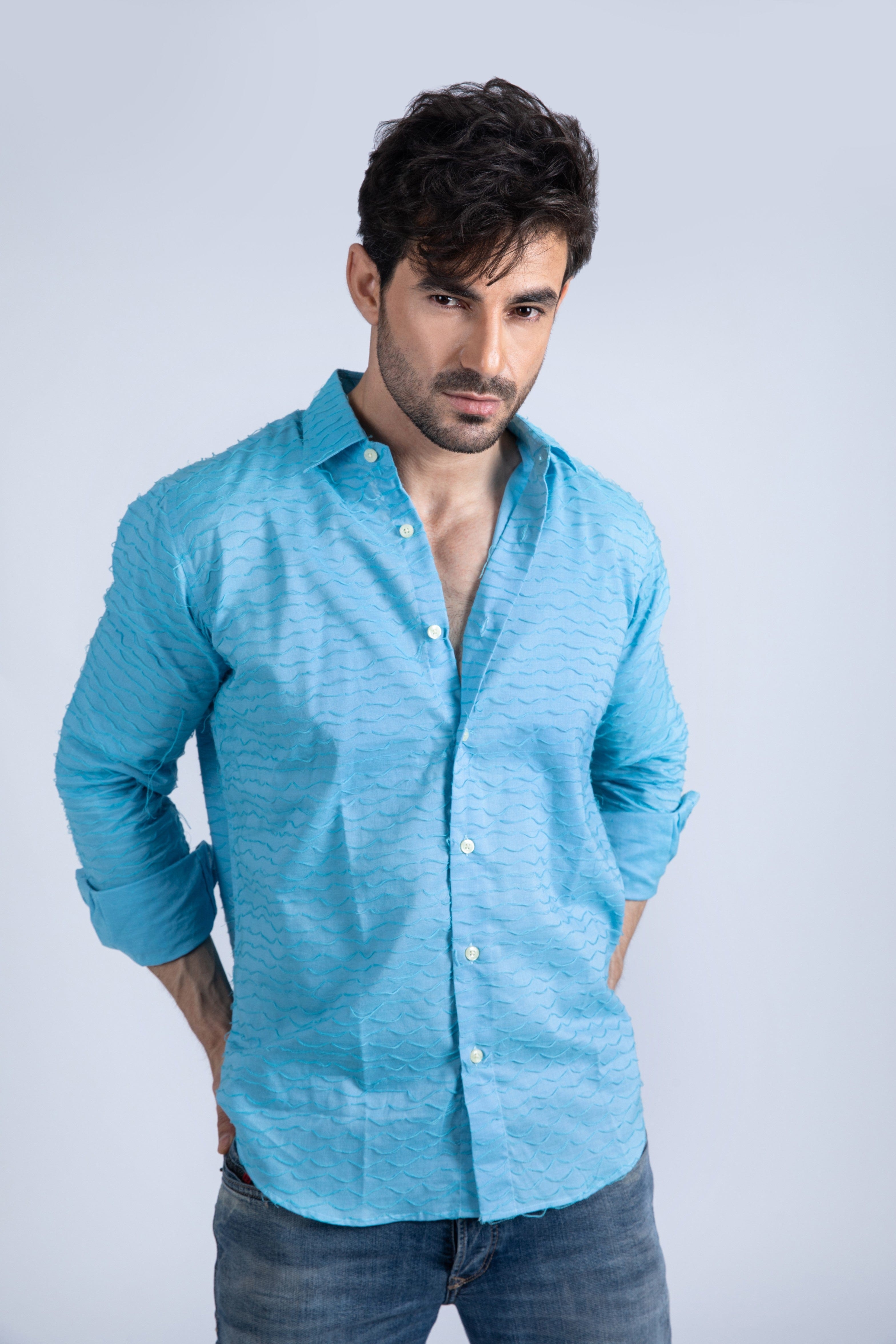 Distressed Jacquard Shirt