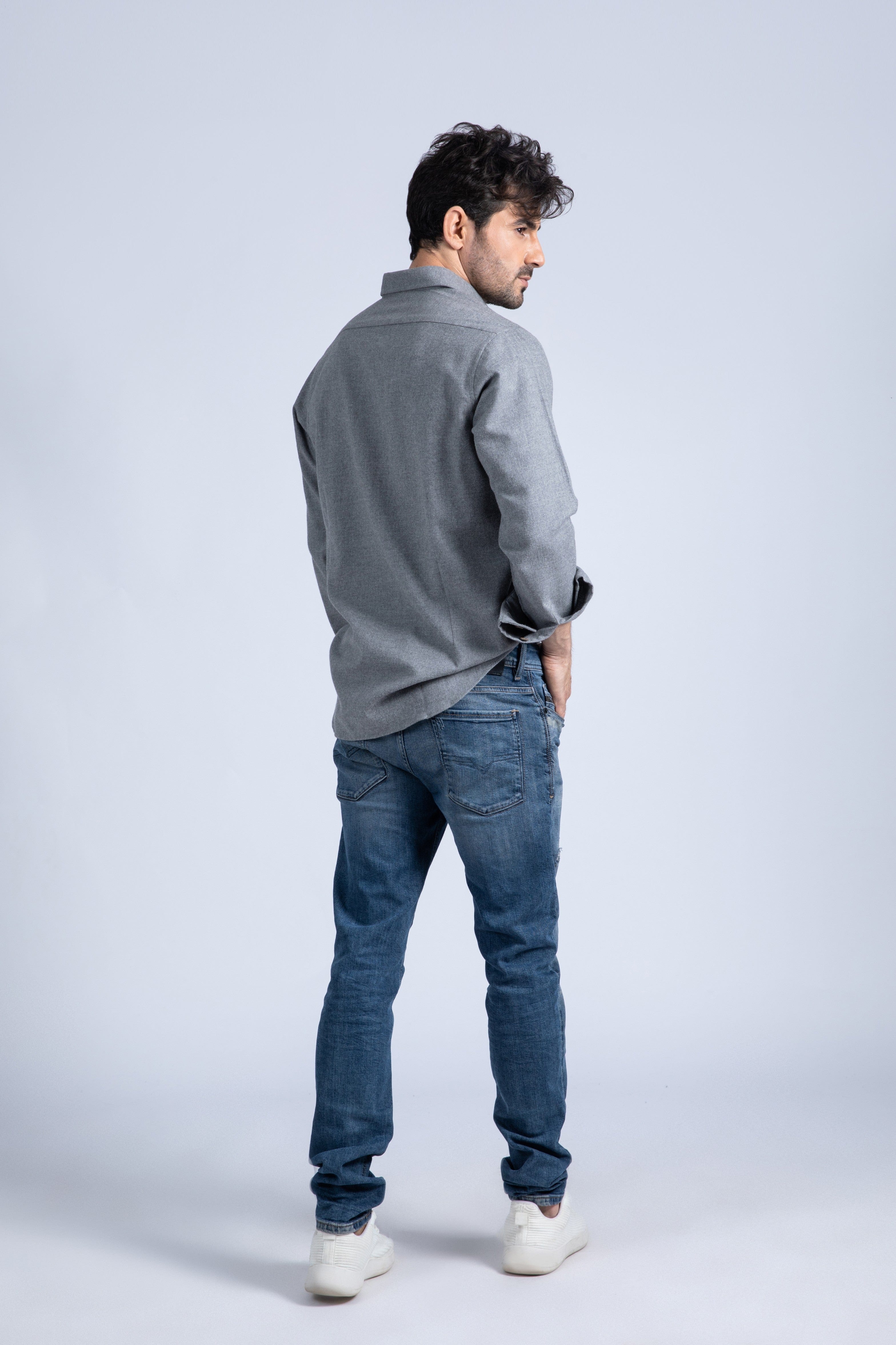Solid Color Flannel Shirt