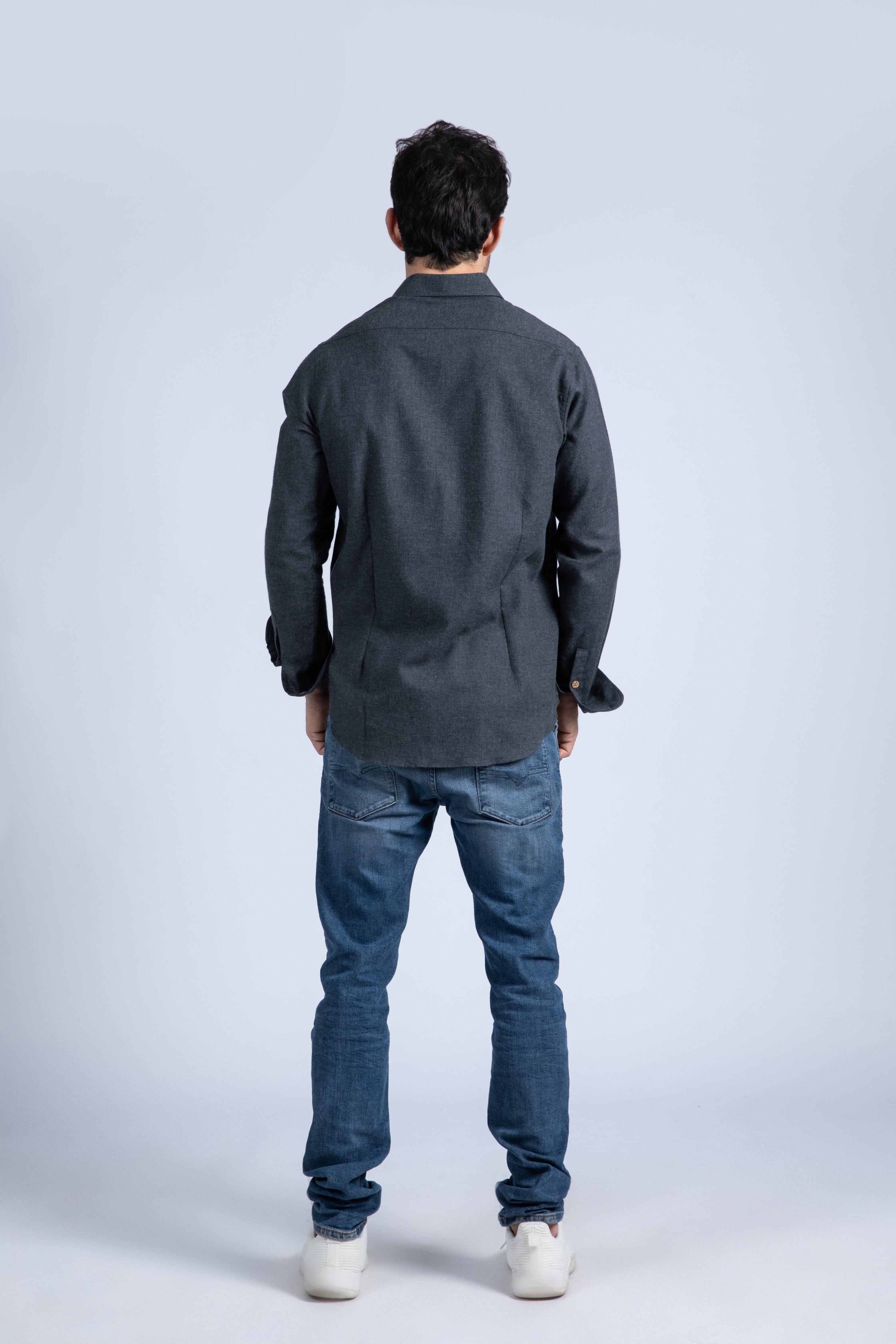 Solid Color Flannel Shirt