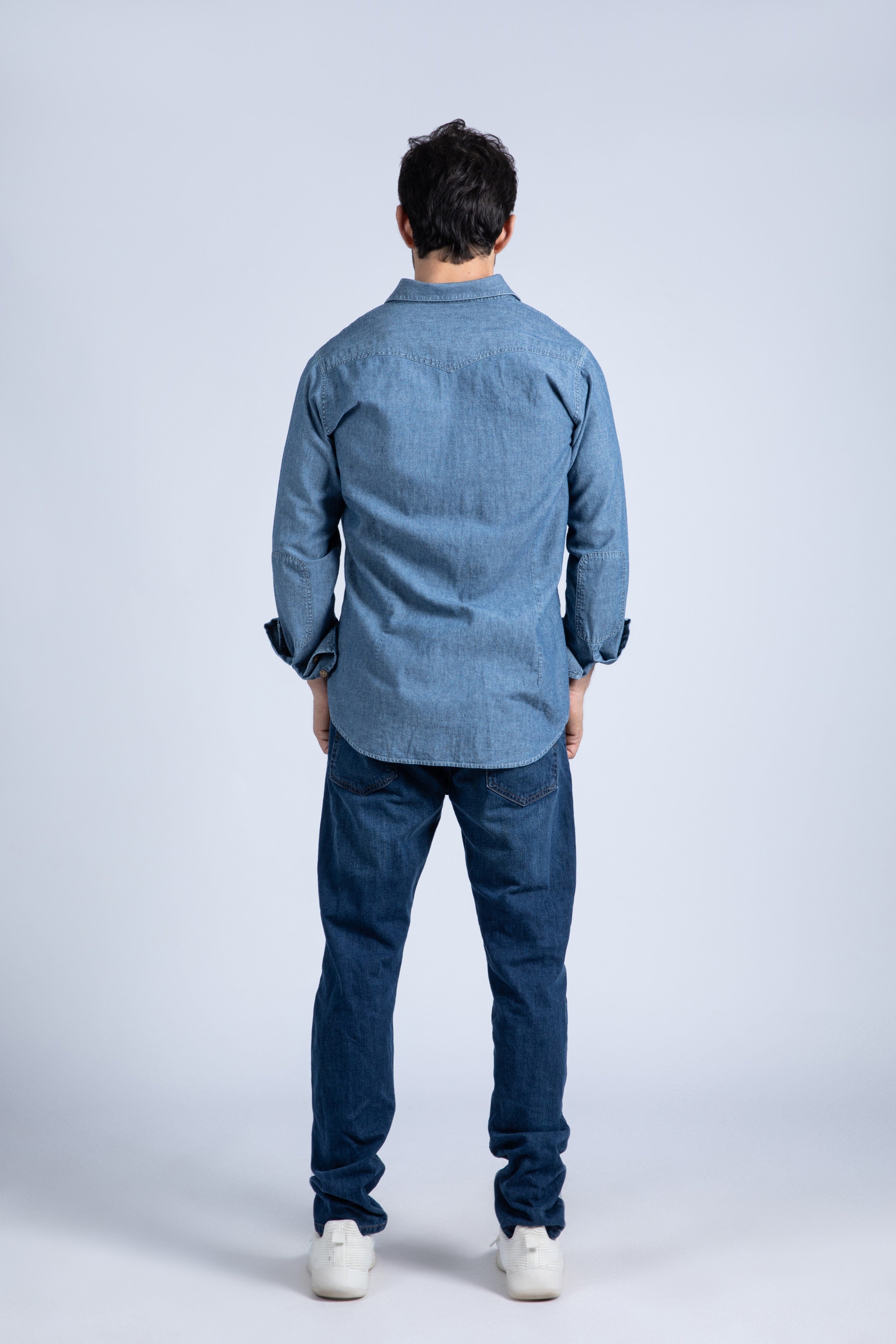 Distressed Chambray Shirt