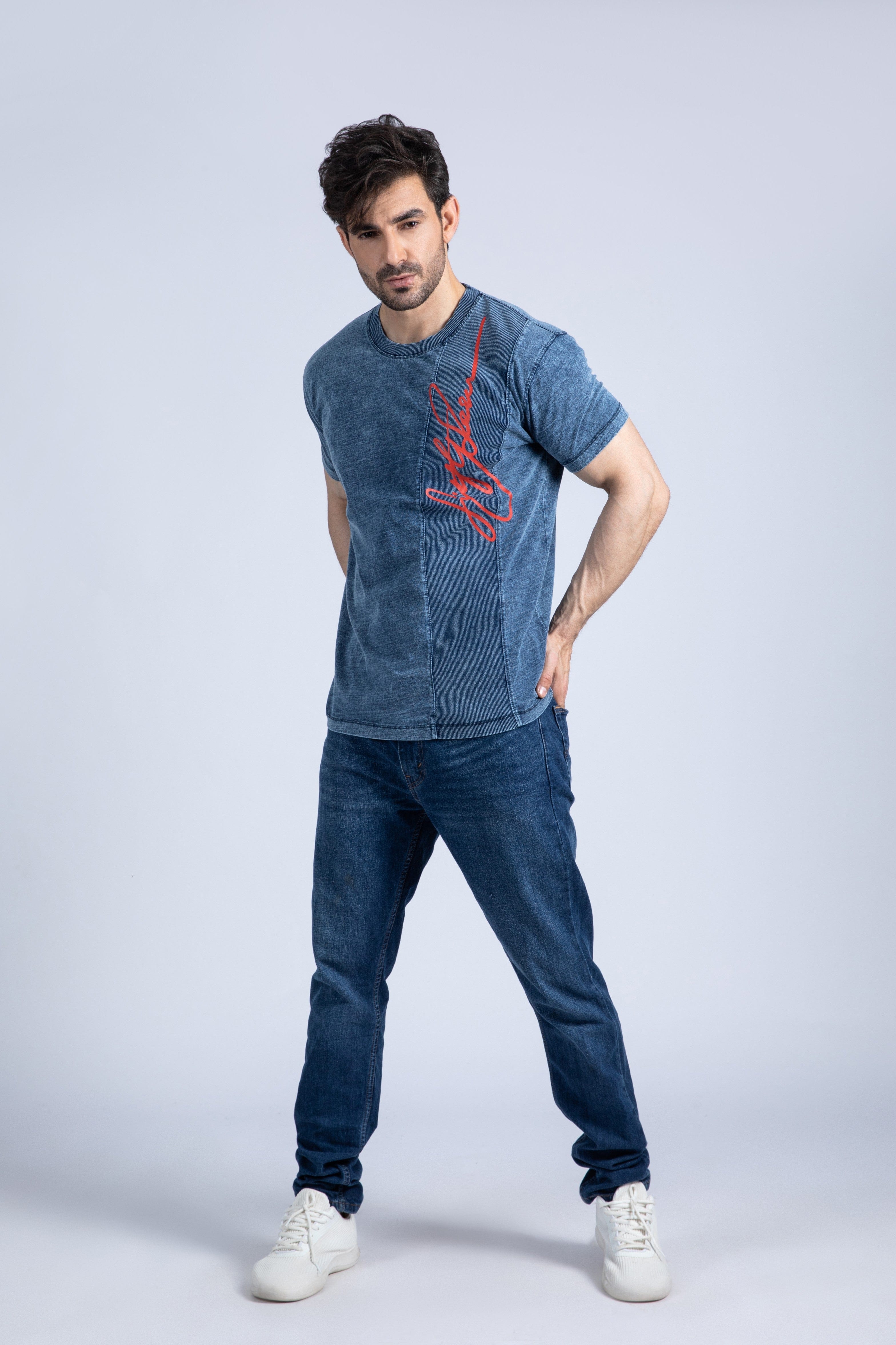 Short sleeve denim tee