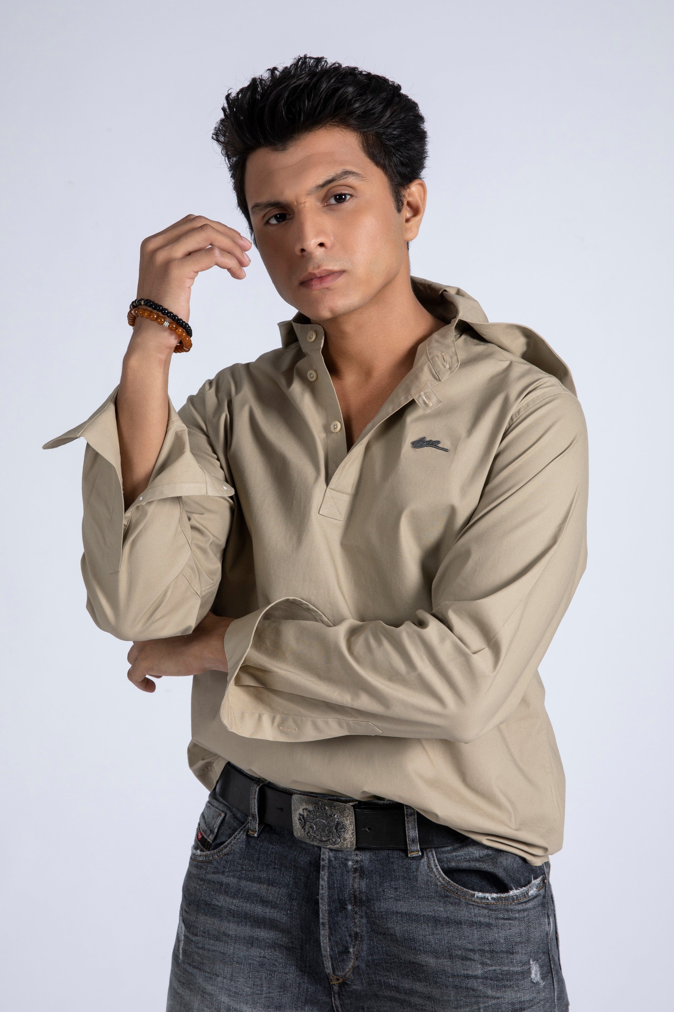 Hooded Poplin Shirt