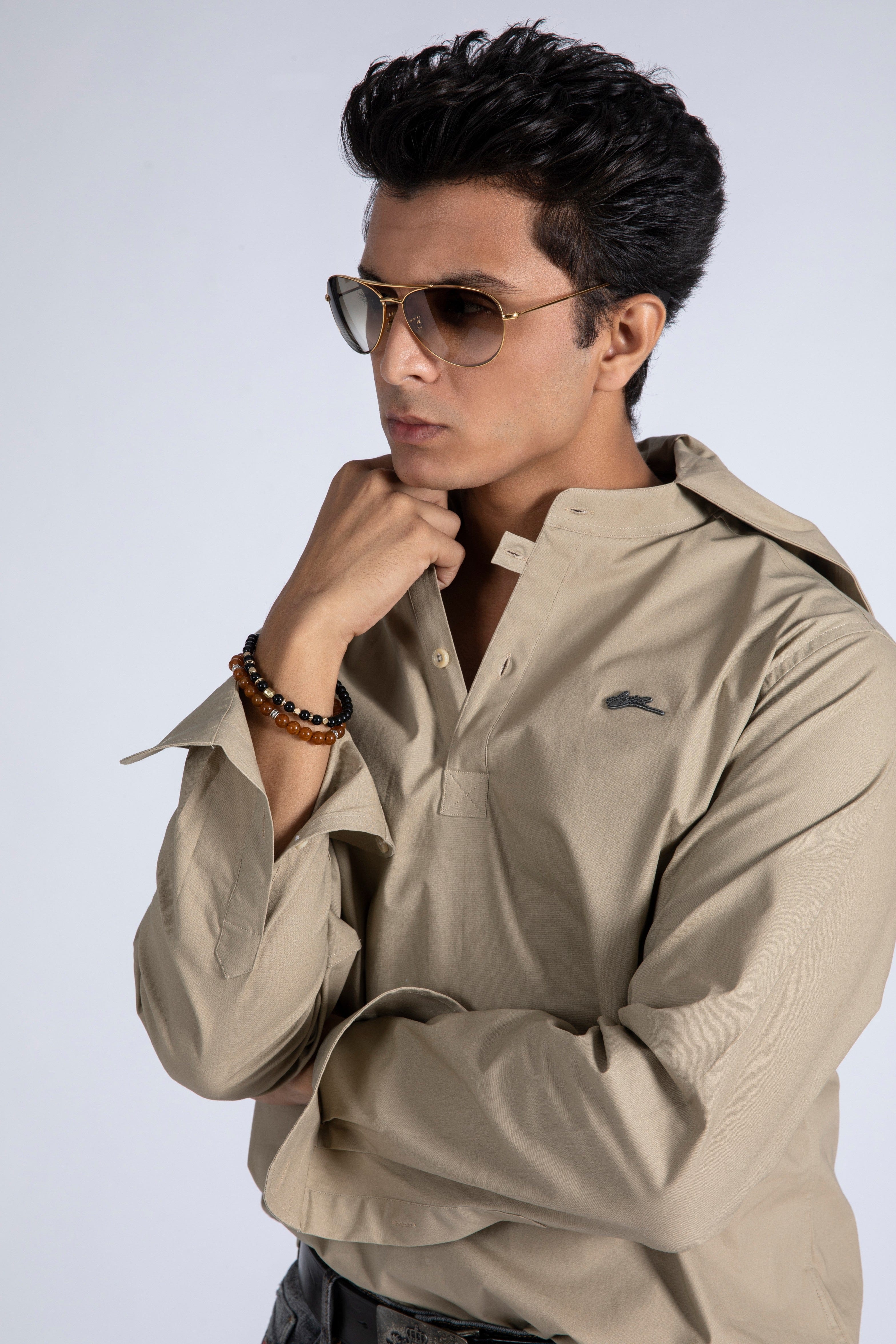 Hooded Poplin Shirt