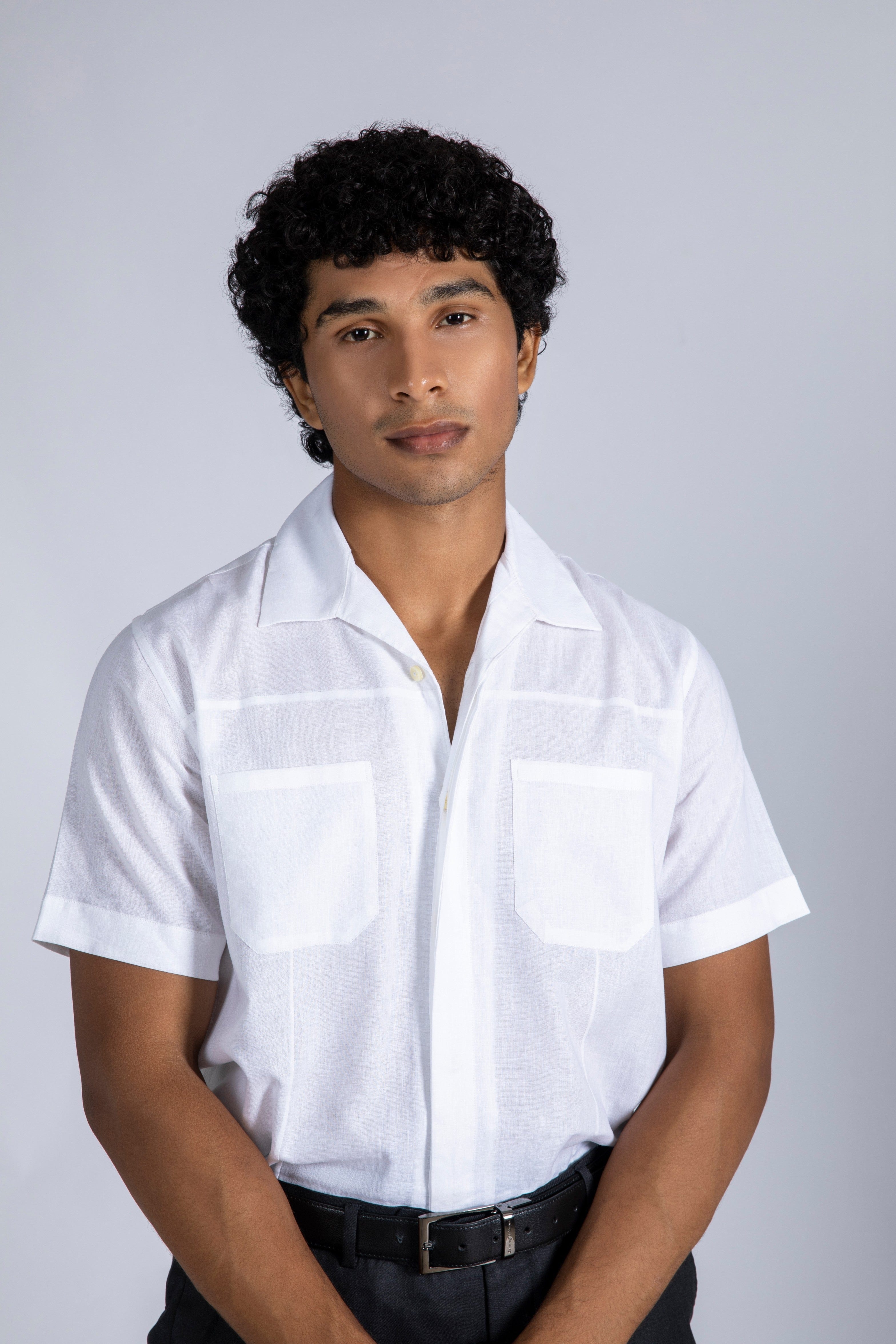 Lightweight Linen Blend Camp Shirt