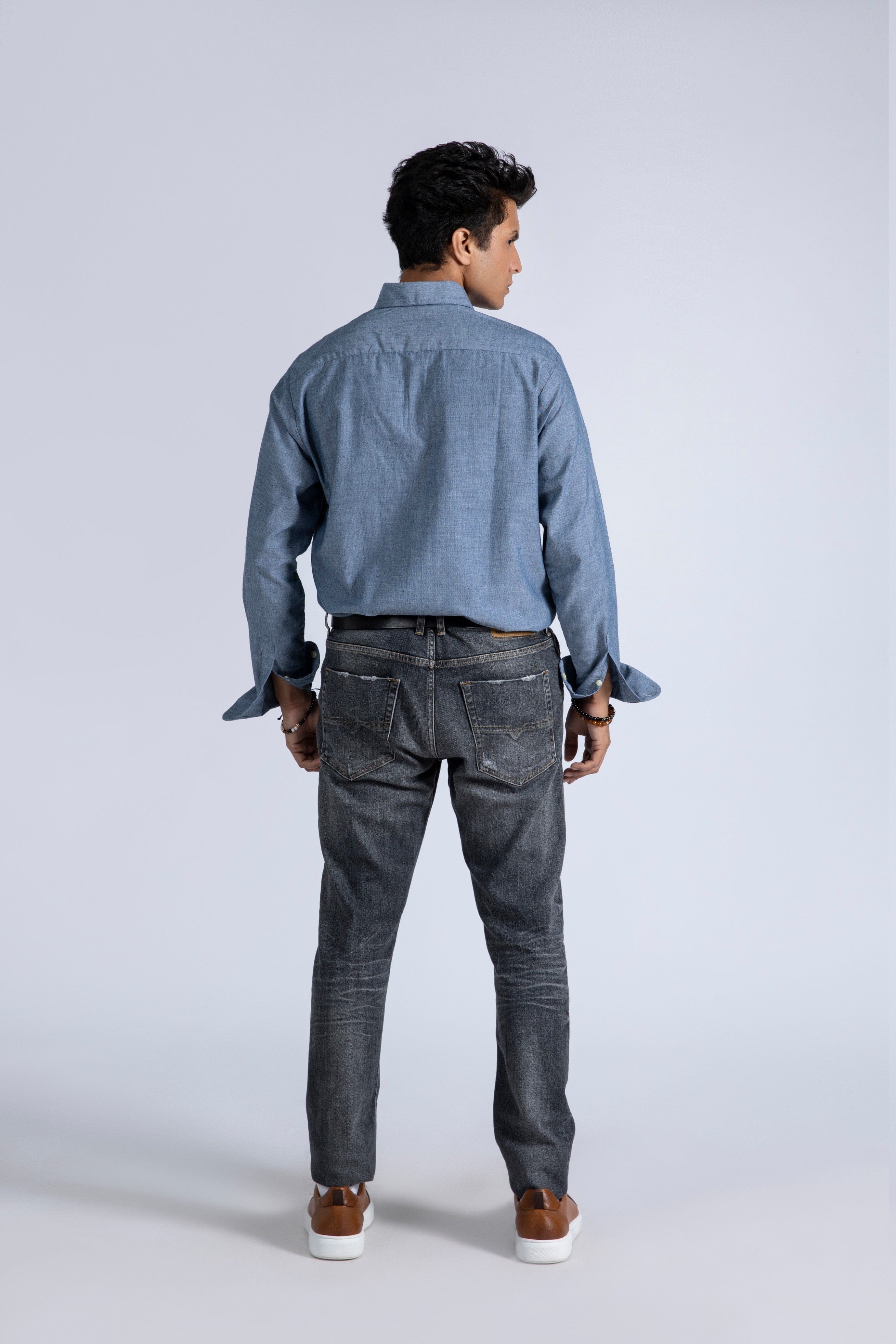 Chambray Patchwork Shirt