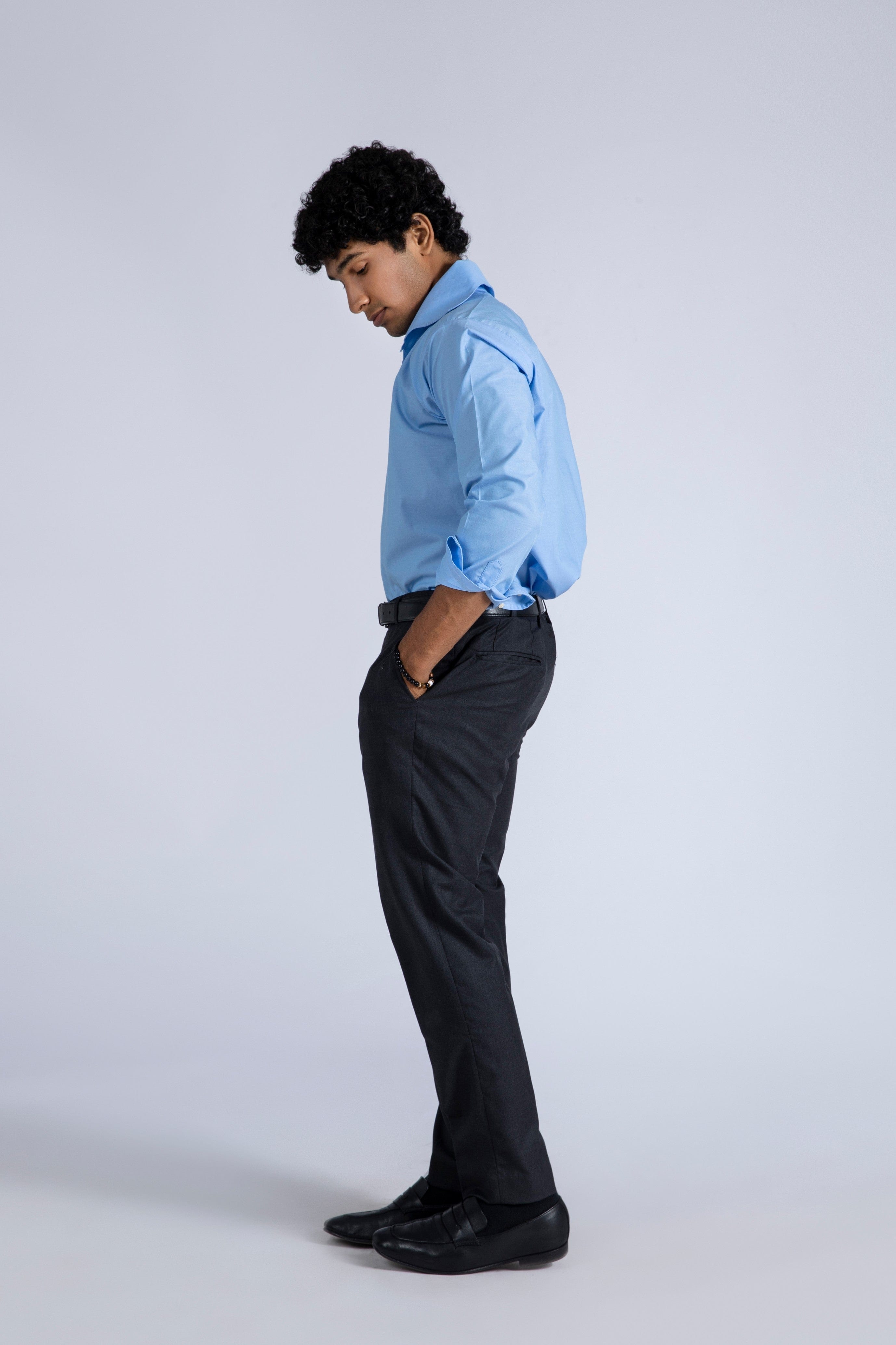 Exaggerated Collar Chambray Shirt