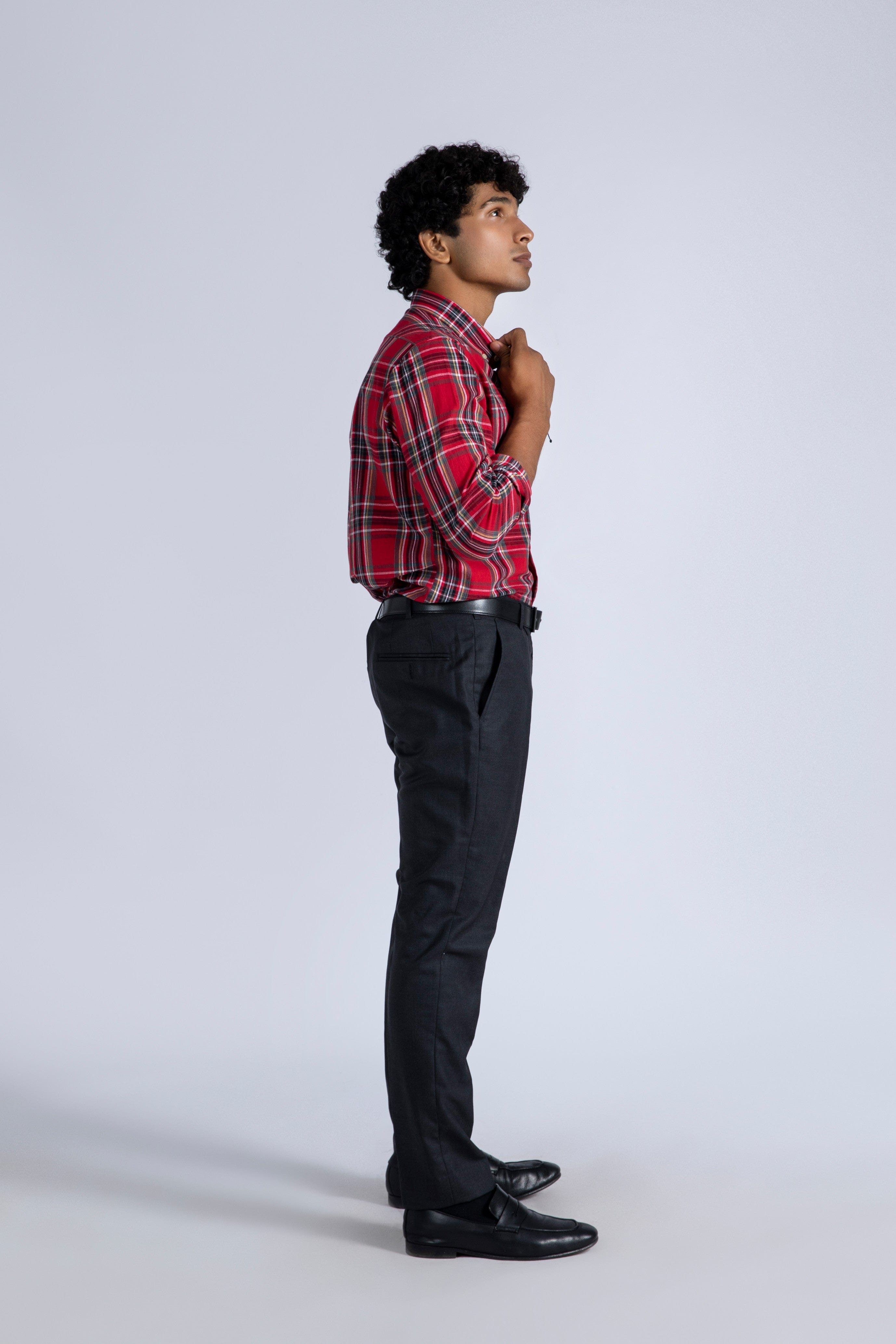 Brilliant Red Y/D Checkered Shirt