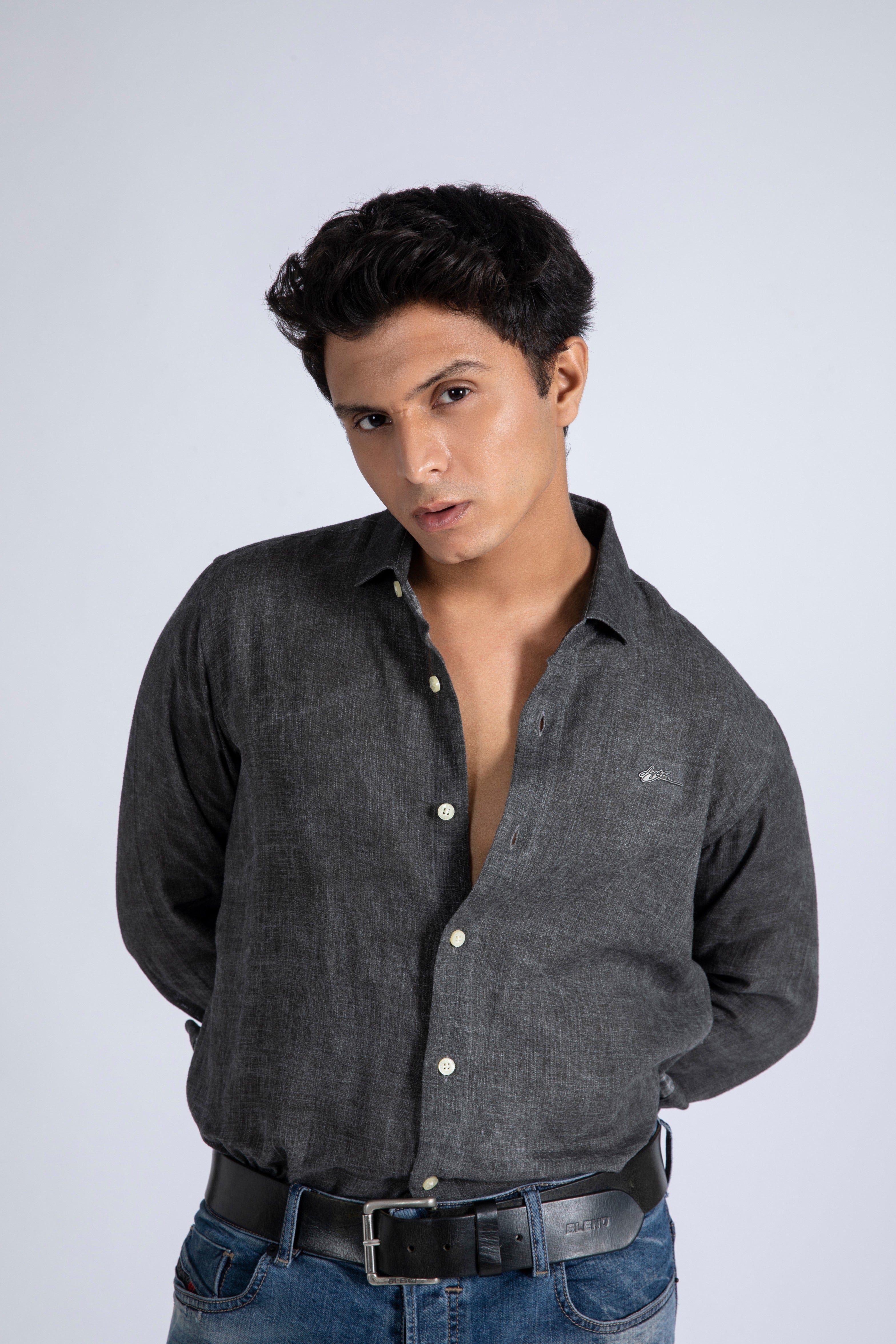 Spray Finished Linen Shirt