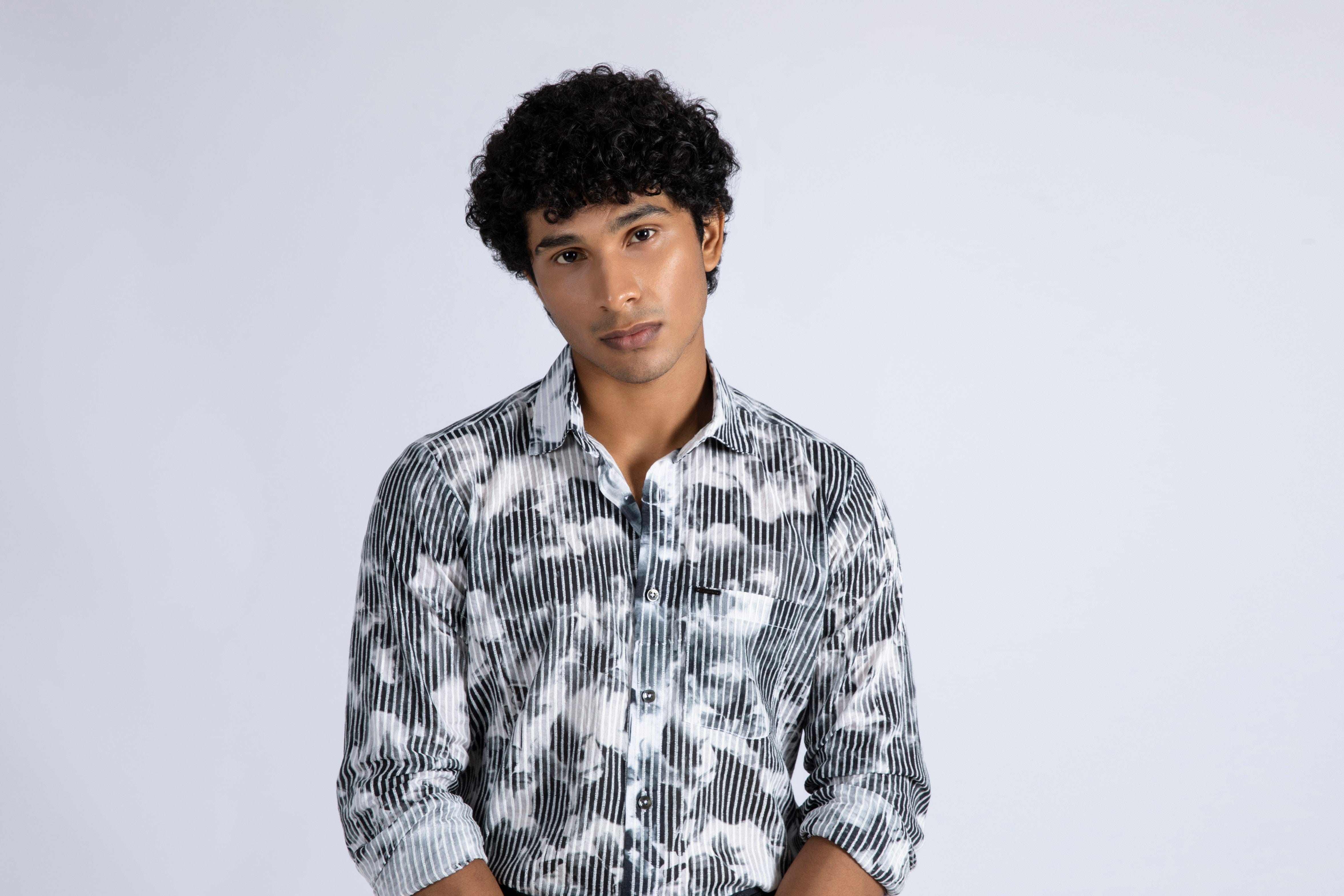 Embroidery Over Print Shirt