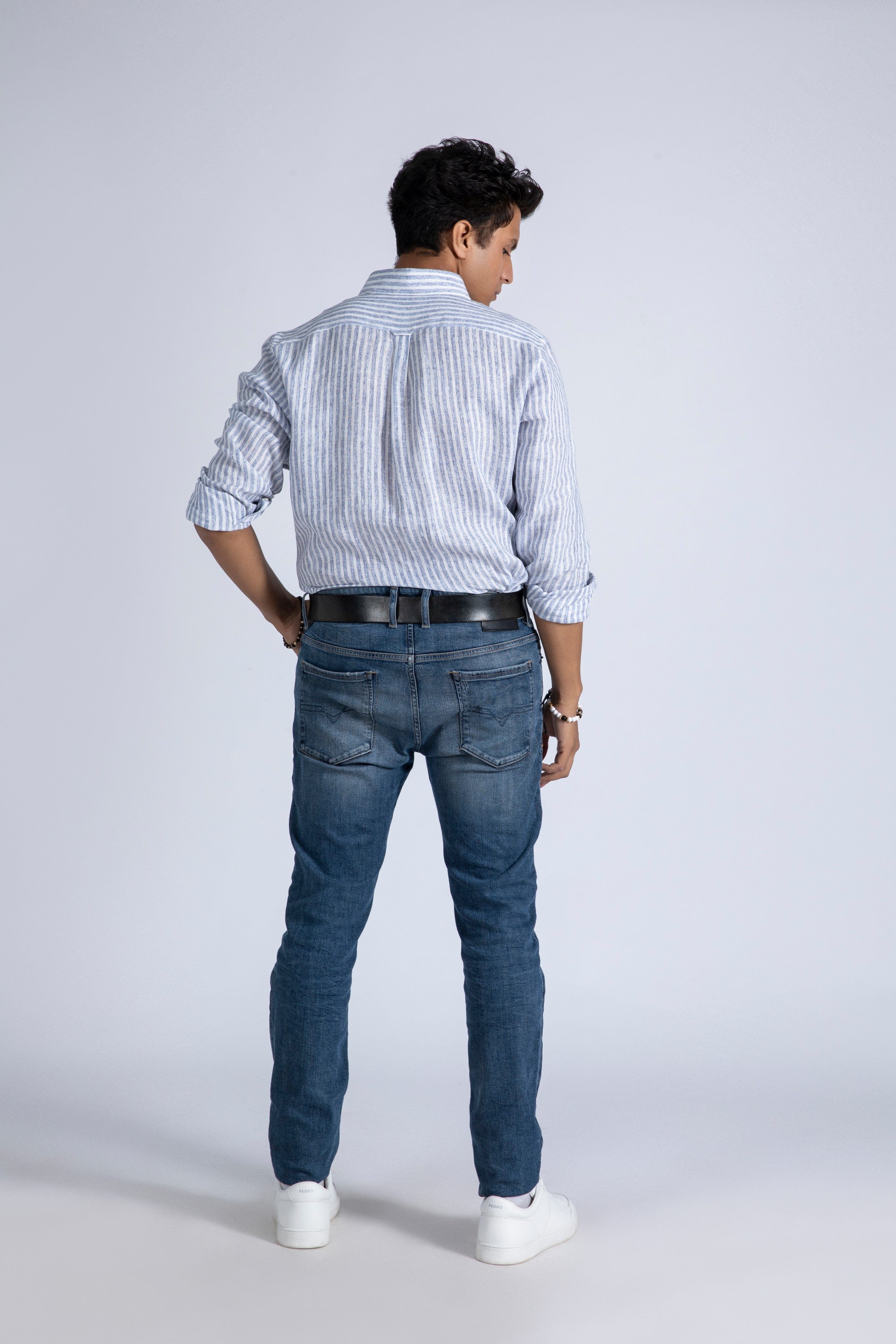 Linen Blend Striped Shirt