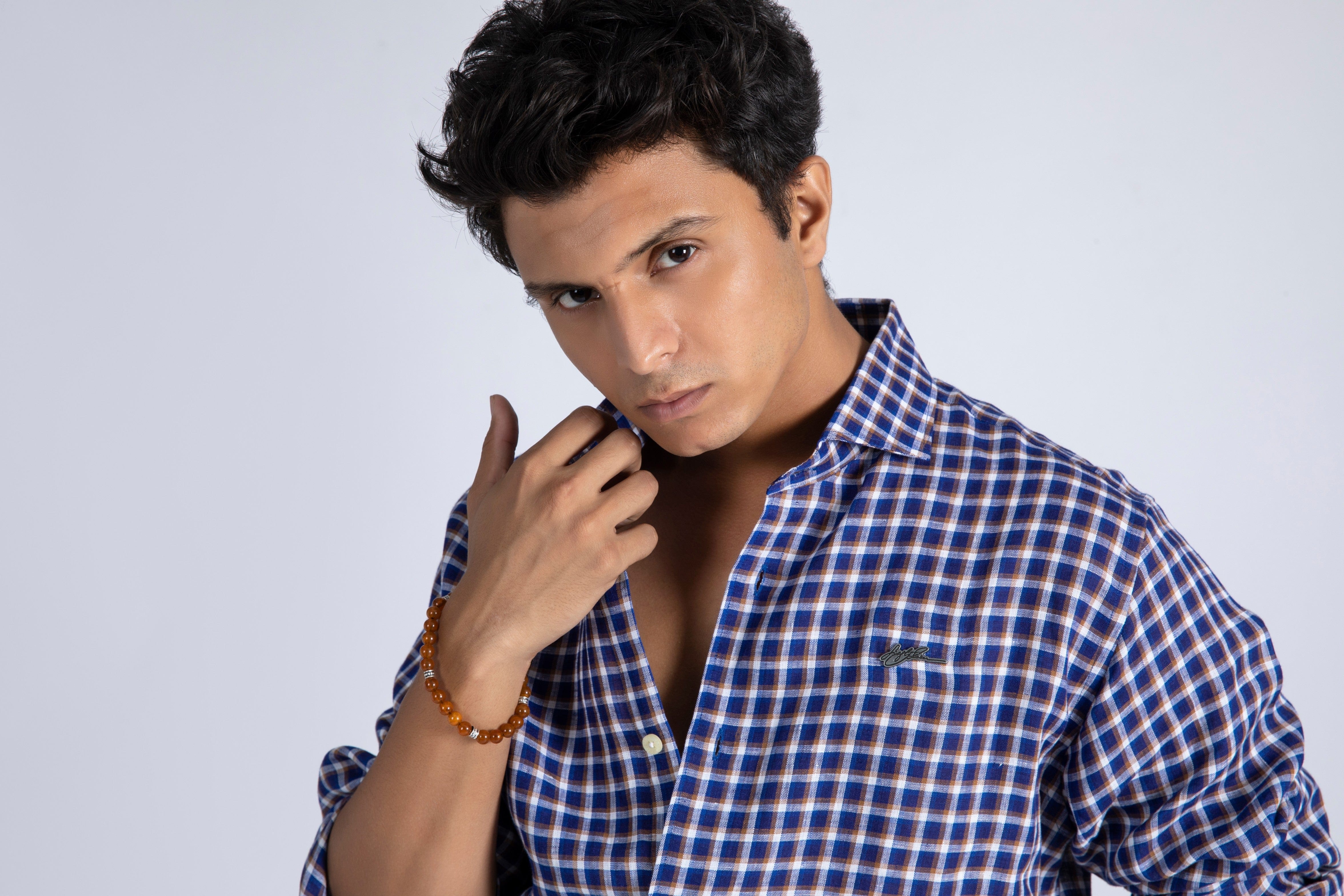 Linen blend sport shirt