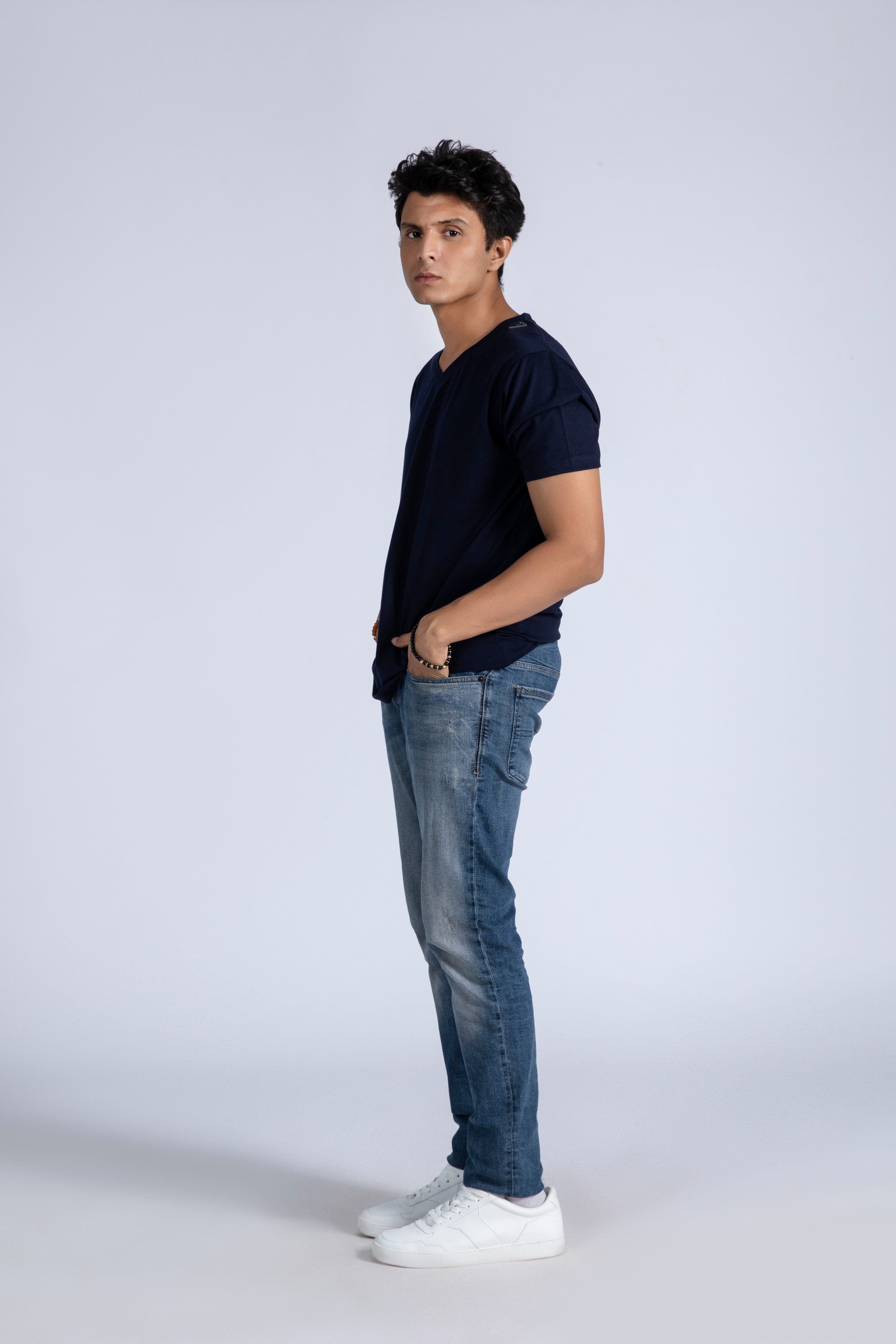 Military Style V-Neck Tee