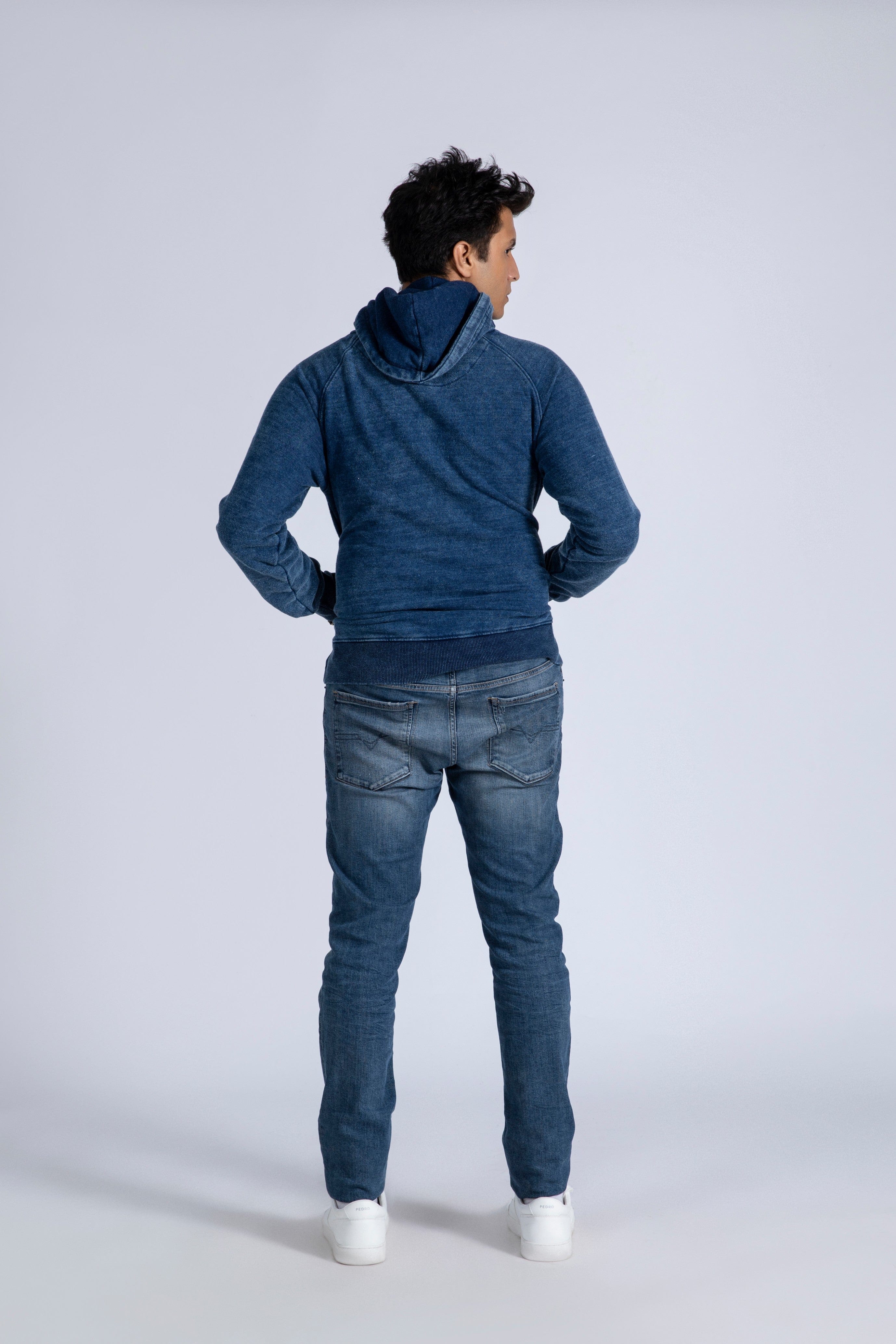 Graphic Denim Hoodie