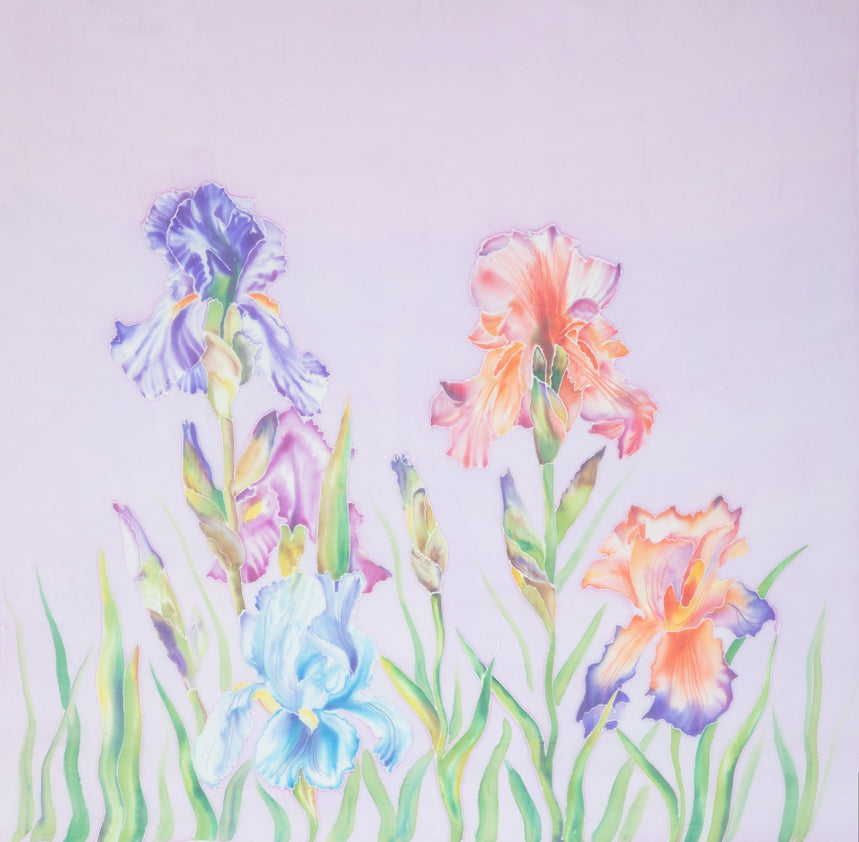 Hand-Painted Floral Scarf