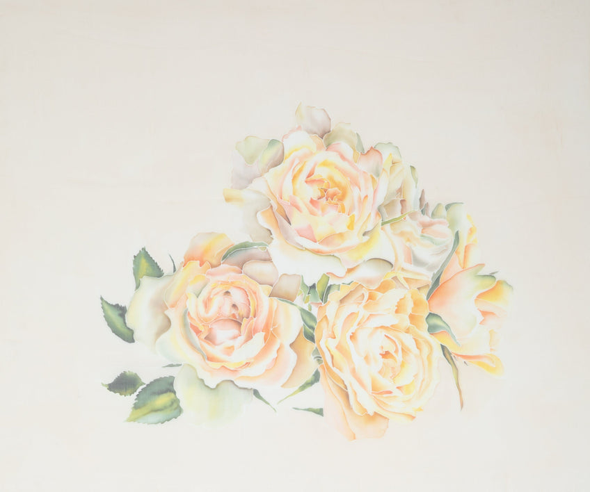 Hand-Painted Floral Scarf